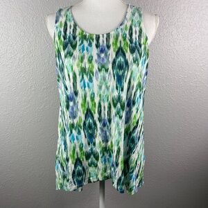 women's Rose & Olive multi color tank  loose fitting abstract size Medium